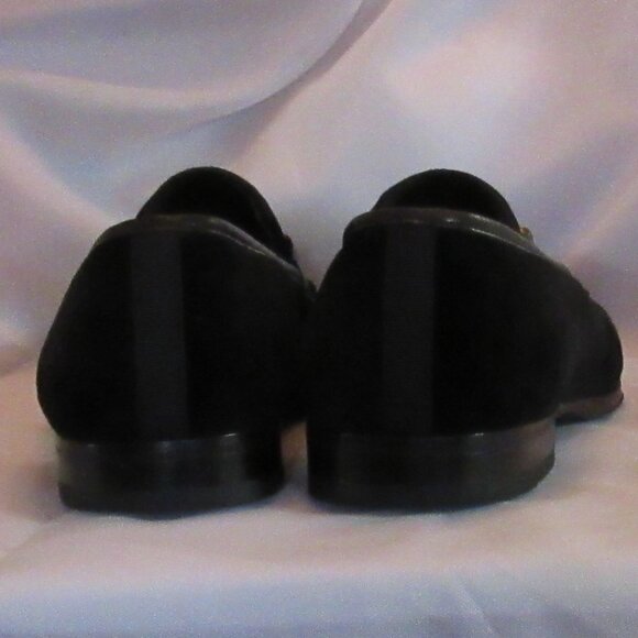 Mezlan Black Suede Silver Horsebit Loafers Size 10.5 M Excellent Pre-Owned Cond - Picture 3 of 12
